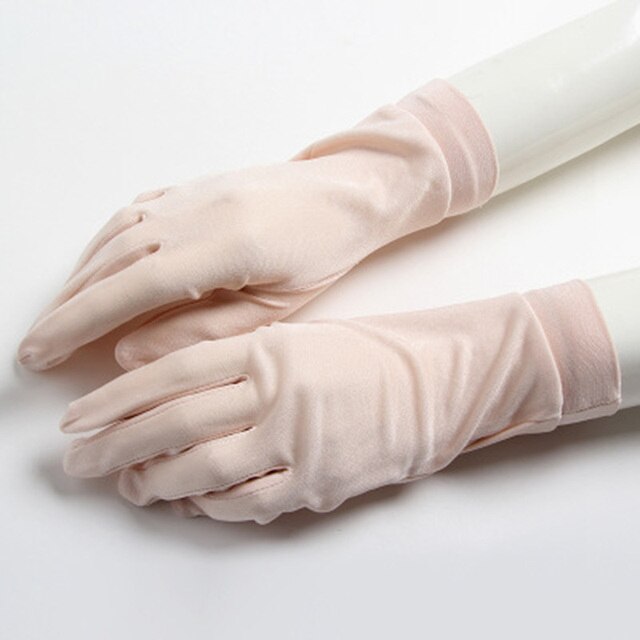 100% natürliche Seide handschuhe Weiblichen Sommer Dünne UV Sonnencreme Atmungsaktive Schlaf Feuchtigkeits Elastischen Touch Bildschirm Fahren Handschuhe L36L: A60 Light Skin