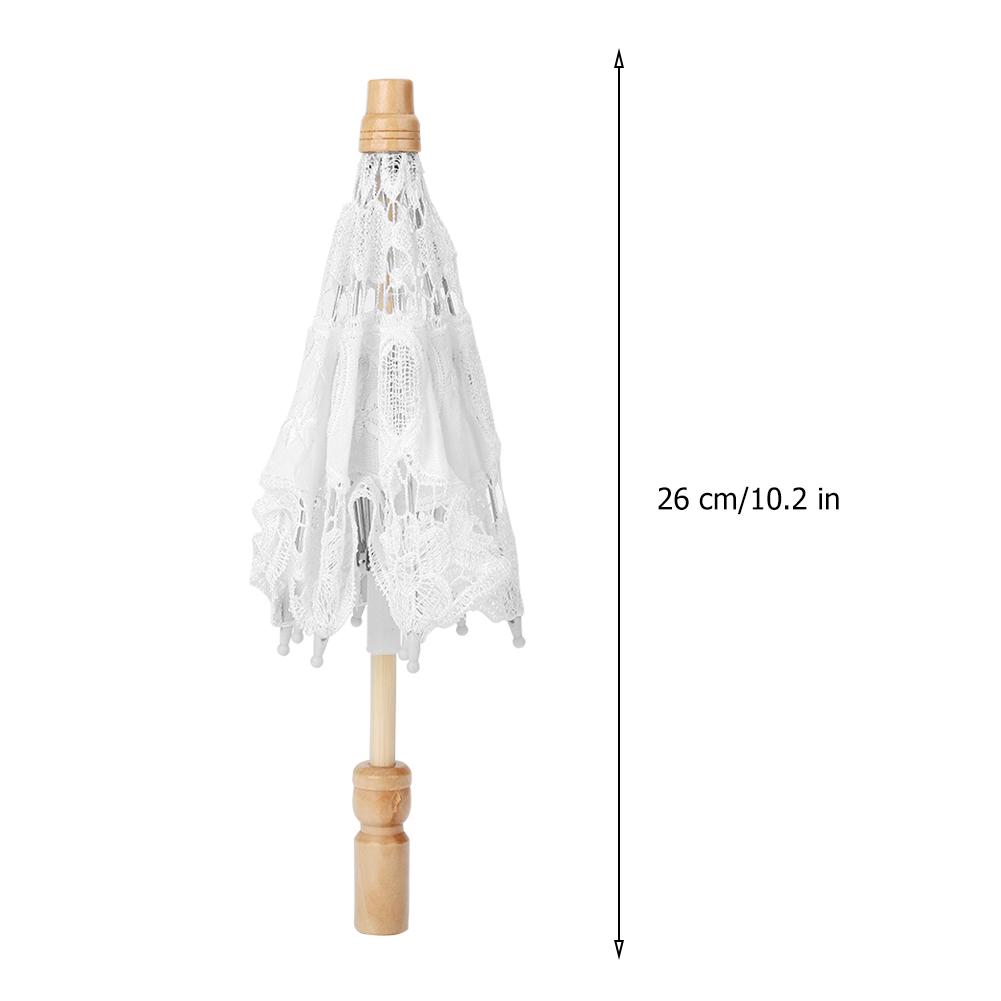 Lace Parasol Umbrella Flower Embroidery Parasol Wedding Bride Photography Umbrella Handmade Bridal Wedding Umbrella: white S