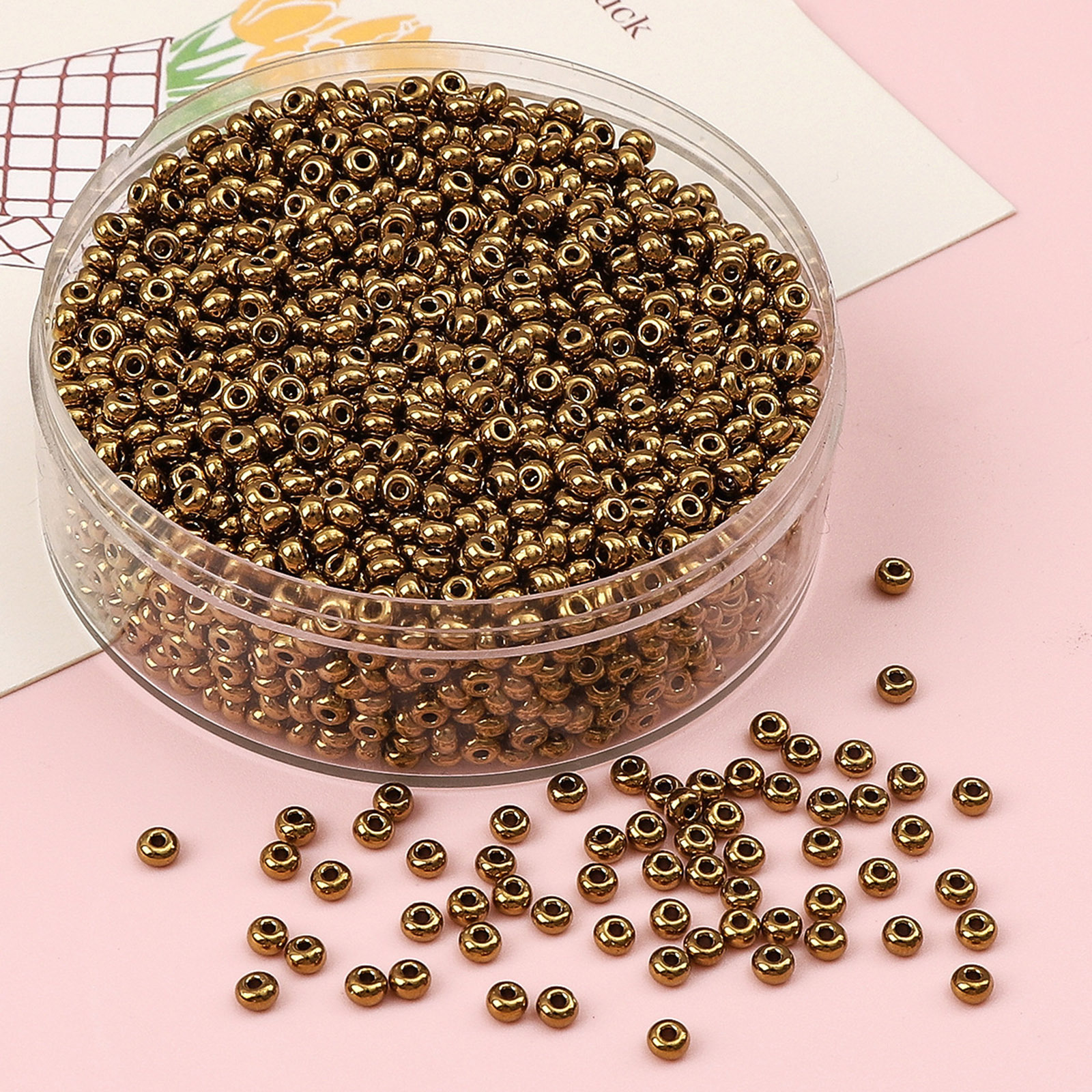 2mm/3mm/4mm Glass Seed Beads Box Czech Glass Beads For Jewelry Making Round Metallic DIY Bracelet Earrings About 10 Grams