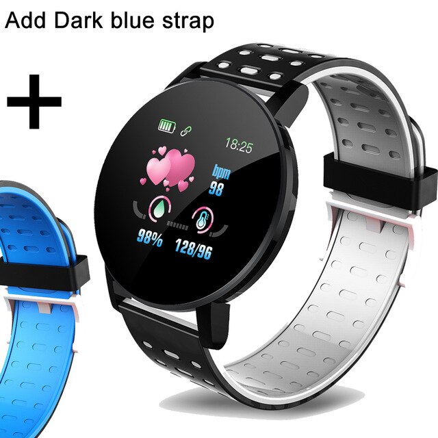Arvin Bluetooth Smart Watch Men Blood Pressure Smartwatch Women Watch Sport Tracker Smartband WhatsApp For Android Ios: add drak blue strap