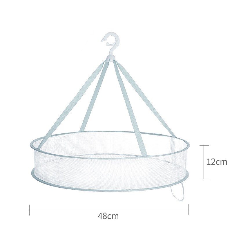 Clothes Drying Basket Household Sweater Drying Net Windproof Hanging Clothes Drying Net 3 Colors Double-layer Laundry Rack Mesh: Green Single layer S