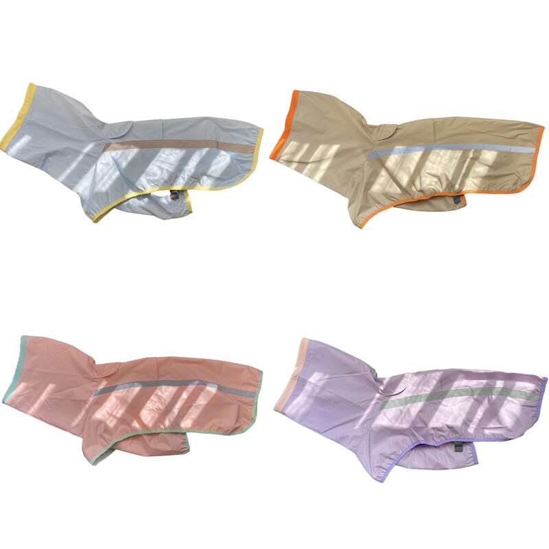 Reflektierender Hunderegenmantel, Traktionsregenmantel, wasserdichte, winddichte Katzenjacke für mittelgroße und große Hunde, Kleidungsoverall