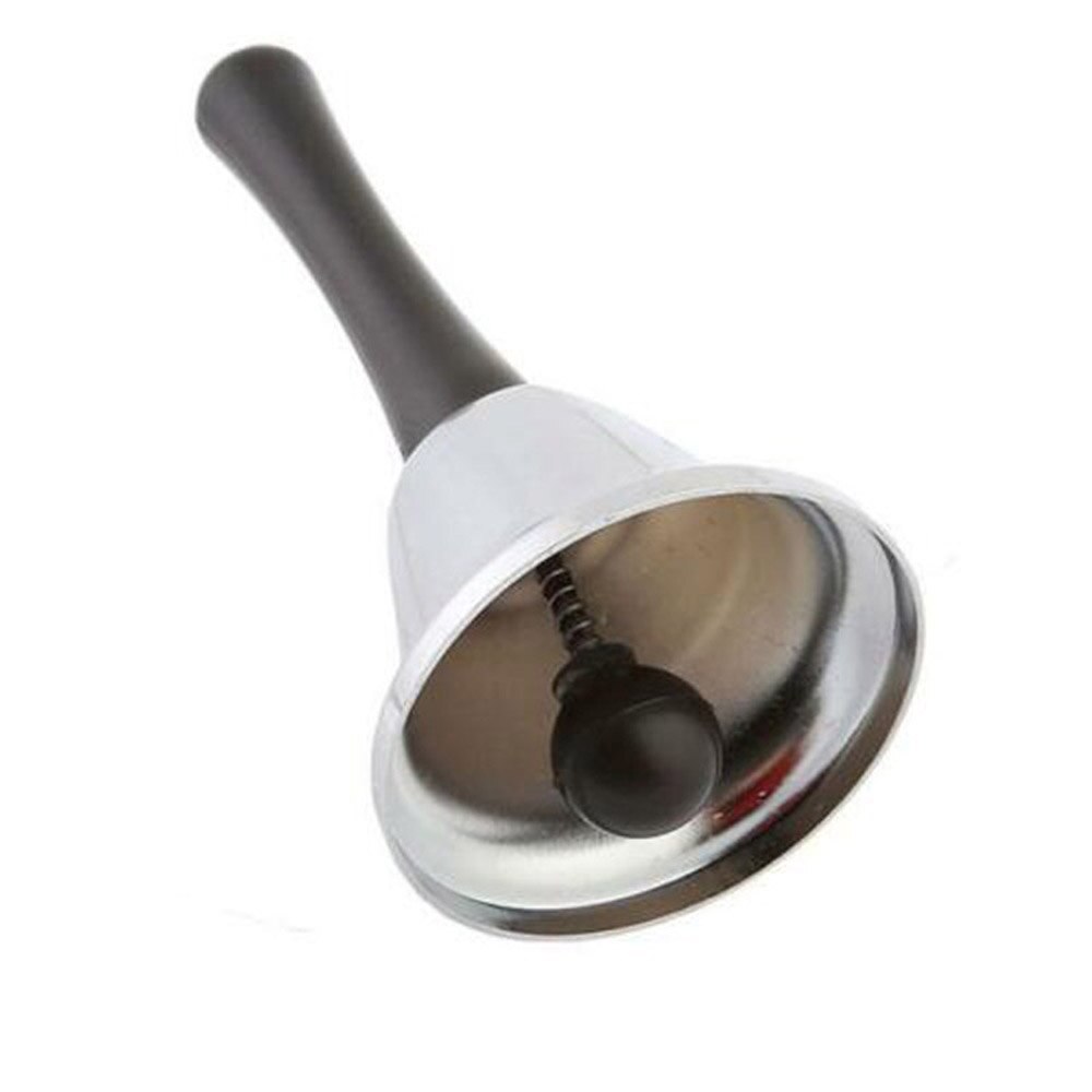 Campana de mano plateada con llamada fuerte, Jingles para eventos de boda, decoración, línea de comida, alarma, de Navidad