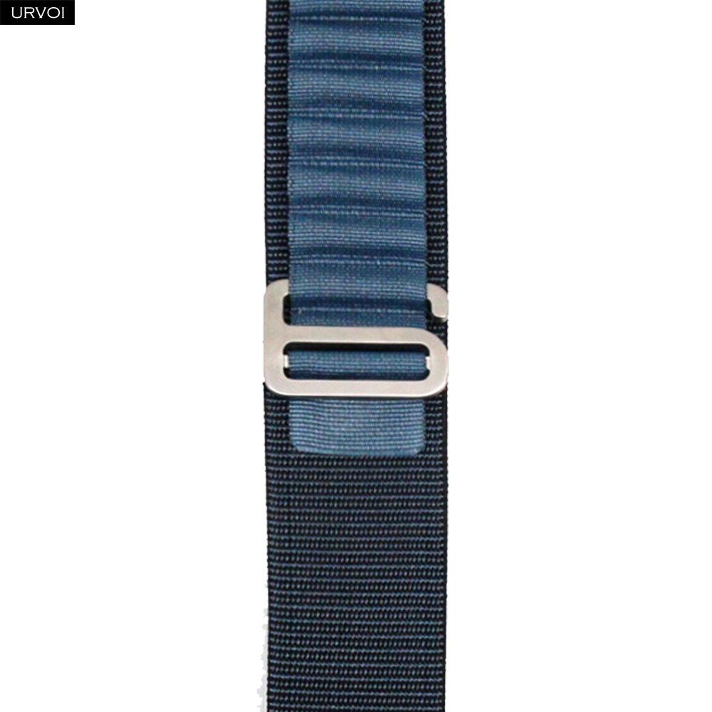 URVOI Band für Apfel Uhr Ultra 2 1 Armbinde Serie 10 9 8 7 6 SE alpin Schleife schwarz G-Haken-Verschluss gewebtes Polyester für iWatch 49 mm: Blau Weiß