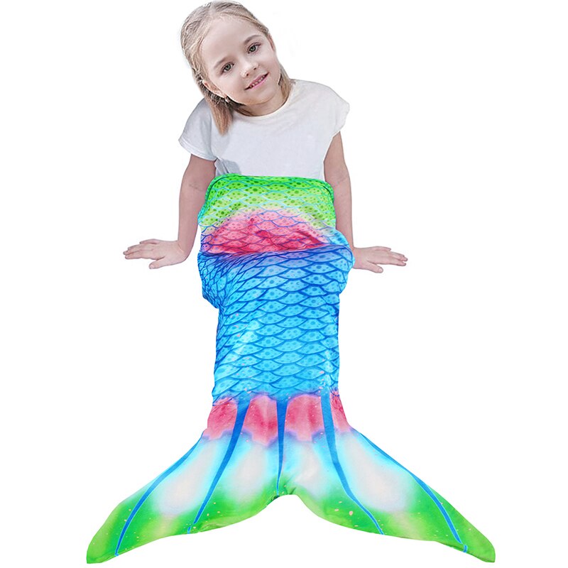 Bunte Fische Skala Meerjungfrau Decke Für TV Meerjungfrau Schwanz Decke Für Art Baby Weichen Sofa tragbar warm Plaid Flanell decke