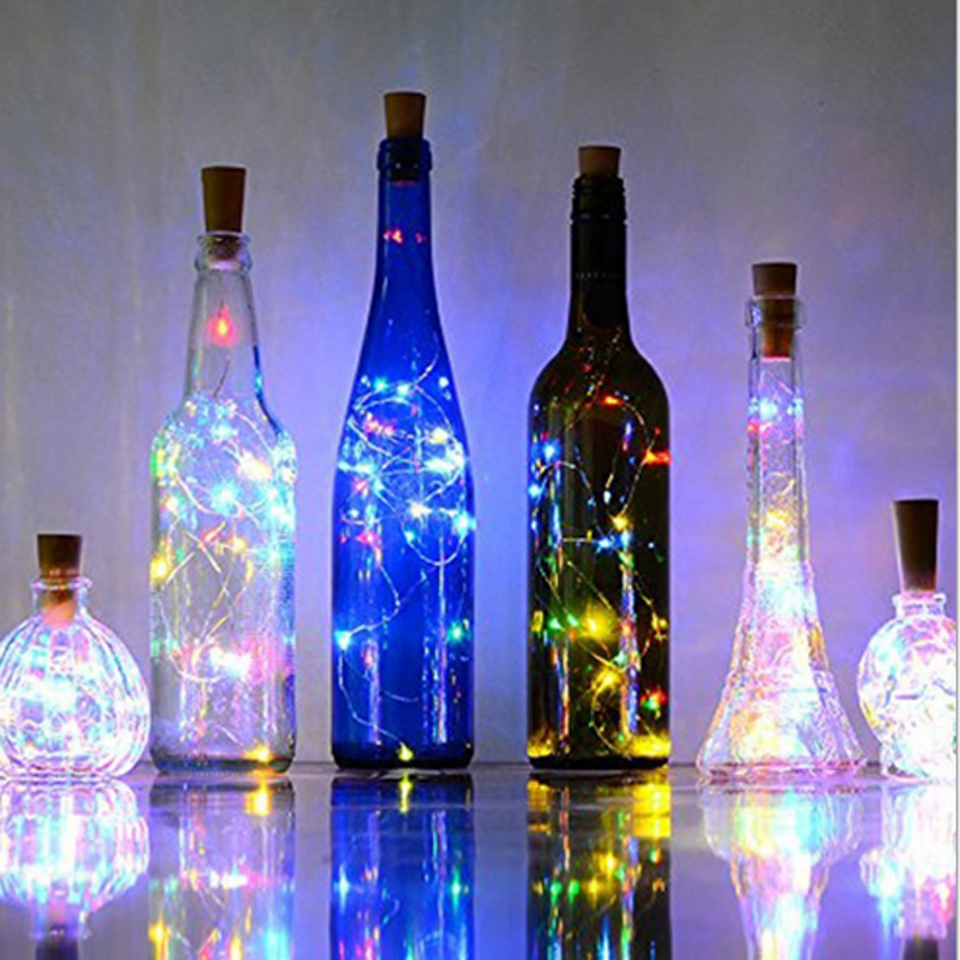 Yiba String Light with Bottle Stopper 2m 20leds Cork Shaped Wine Bottle Lights Decoration for Alloween Christmas Party