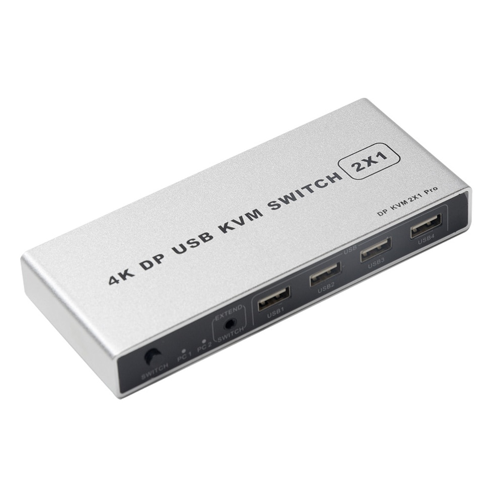 VGA Dual Port Displayport Computer Connection Monitor KVM Switch 1 Out Plug And Play 4K 60Hz HDMI USB Mouse Support Controller