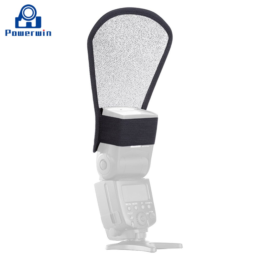 Powerwin Mini diffuseur Flash argent blanc réflecteur pour Canon/Nikon/Sony/Panasonic 580EX 600EX SB910 SB900 Godox Yongnuo Flash