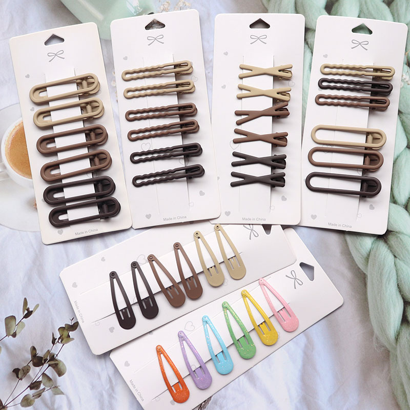 Accesorios de pinza para el cabello para mujer Pinzas Para El Cabello Pince Cheveux para niñas Pelo coreano lindo lado marrón Mujer Pins