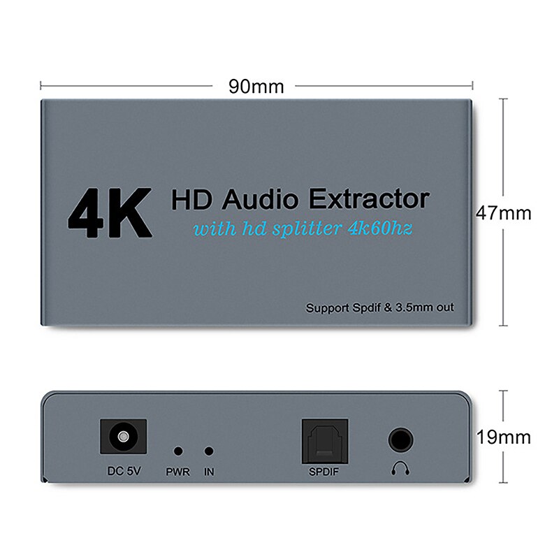 Hdmi O Extractor Splitter Hdmi Naar 2 Hdmi Spliiter 4K Hdmi Naar Hdmi Optica Spdif + 3.5Mm Hdmi O Sppliter