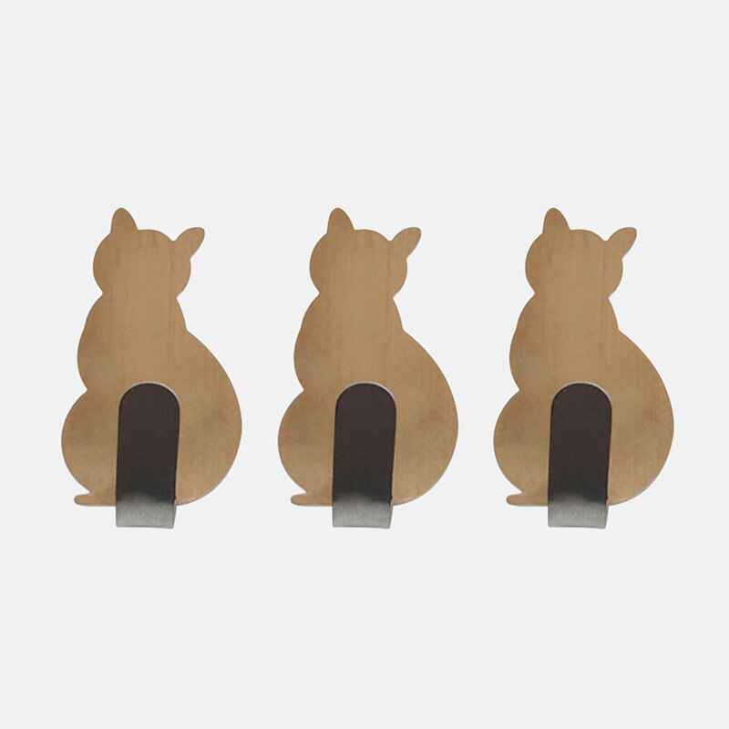 Zelfklevende Haken Kat Vormige Opslag Houder Voor Badkamer Opknoping Deur Kleren Handdoekhouders Keuken Sleutel Hanger Haak Op Muur: 3pcs-B
