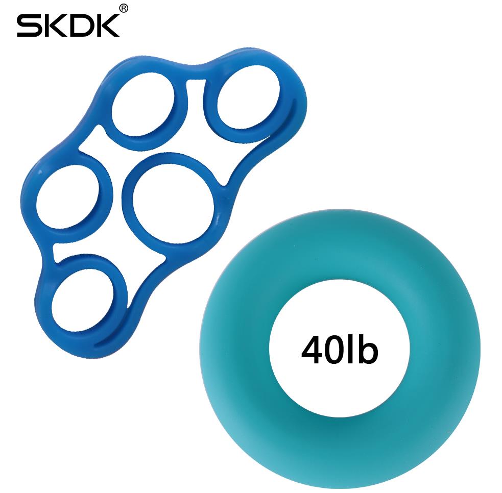 SKDK 1 zestaw profesjonalny palec trenażer siłowy silikonowy ręczny krążek robić ściskania ćwiczący trening siłownia palec zwiększać chwytak: Niebieski