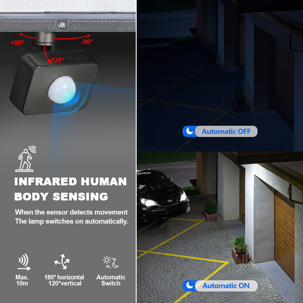 PIR Motion Sensor LED Flood Light Spotlight 220V Outdoor Projector 50W 100W 200W 300W 500W IP66 Waterproof Garden Floodlight