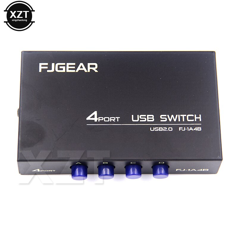 Caja selectora de conmutador USB 2,0, adaptador de interruptor para compartir Hub, ordenador para PC, escáner, impresora, 4 en 1, alta distribución, 1 unidad