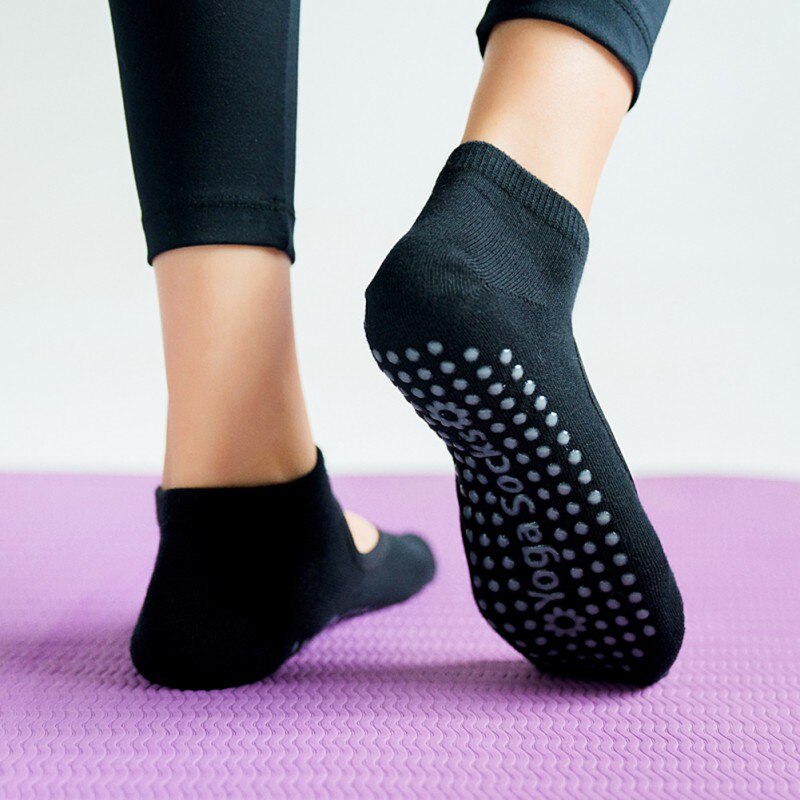 1pc yogastrømper åndbare pilates balletstrømper ankelbandage bomuld skridsikre sportsdansestrømper hjemmesko med greb