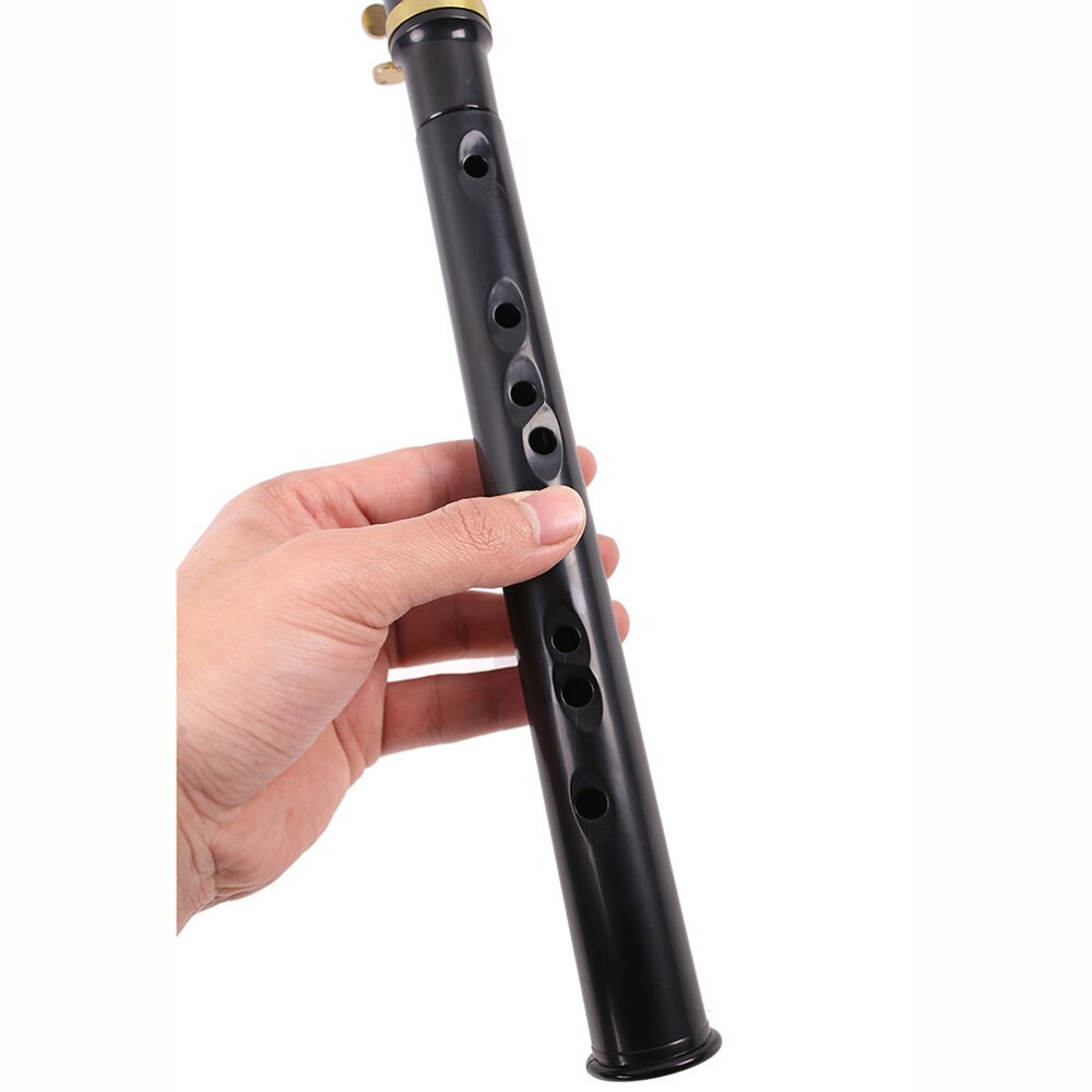 1Pc Portable Saxophone Mini Musical Wind Instruments Pocket Trumpet for Kids Beginner (Black)