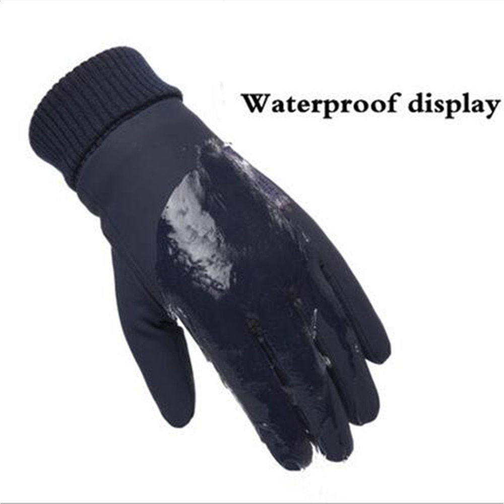 Mænds og kvinders handsker vinter plus fløjl tykke vindtætte vandtætte handsker vinter udendørs vandre- og cykelhandsker