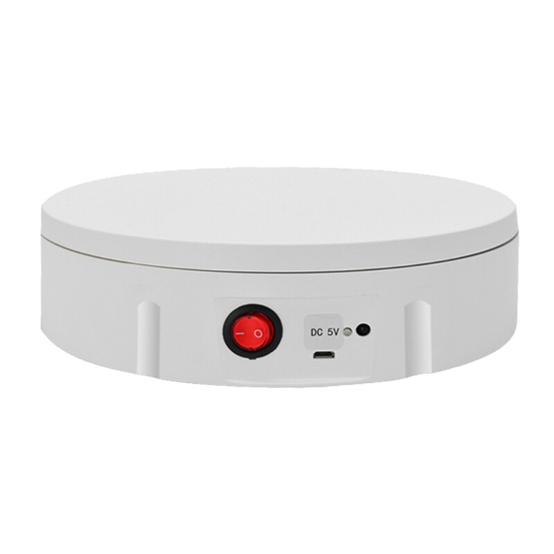5 geschwindigkeiten Elektrische Drehteller Anzeige-ständer 360 Grad Rotierenden Tisch Uhr Schmuck Halfter mit Fernbedienung: Weiß