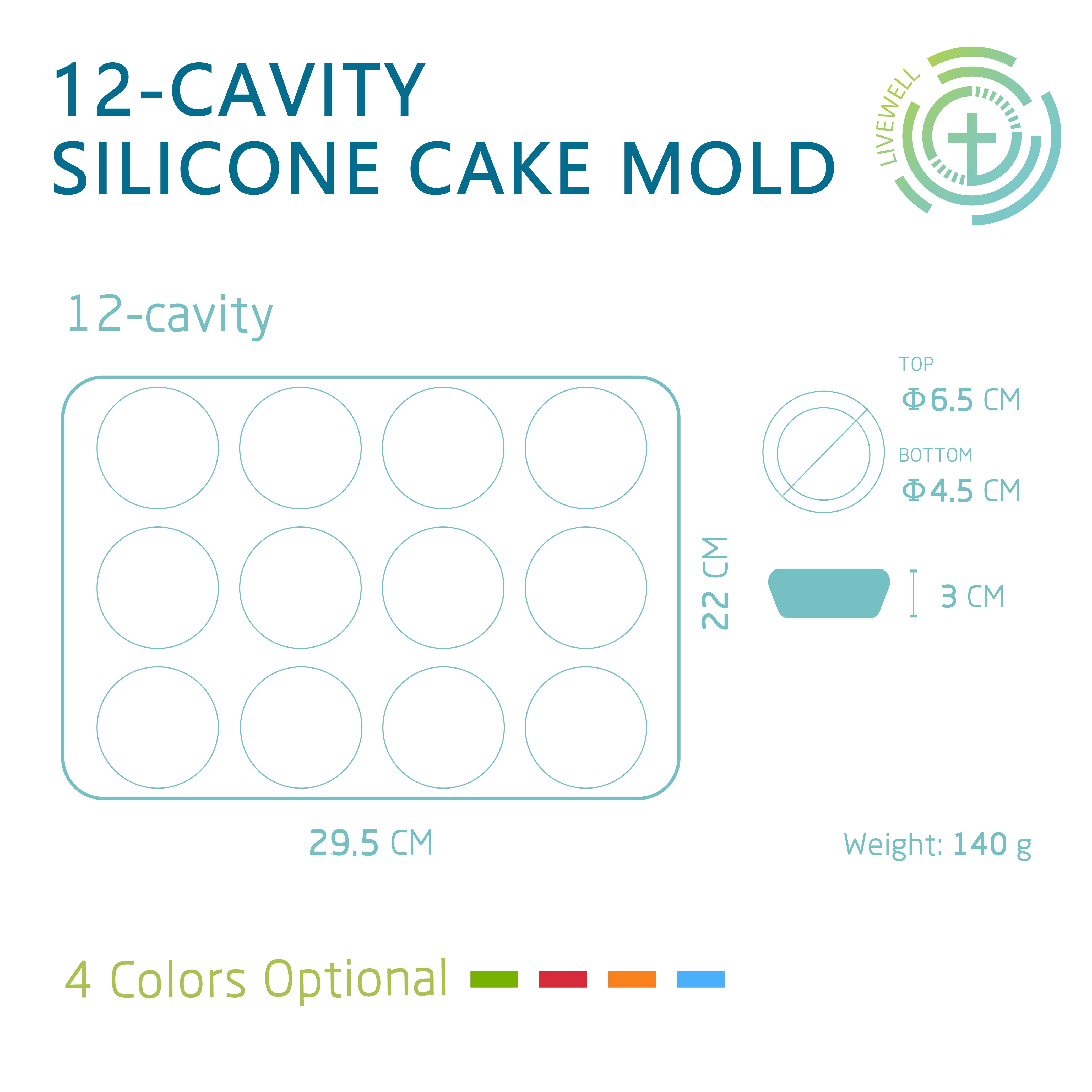 Verdikte 12-Holes Ronde Siliconen Cakevorm Siliconen Bakplaat Muffin Cakevorm Jelly Puddingvorm Ei Taartvorm