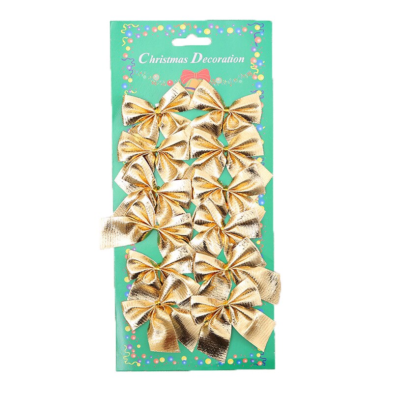 Rood goud zilver lint strikken kerst bedels decoratie strikken kerstboom decoratie ornament: Goud