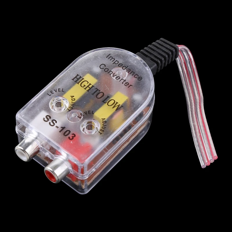 Auto 12V Stereo Hoge naar Lage Lijn RCA Luidspreker Niveau Uitgang Converter Kabel Adapter