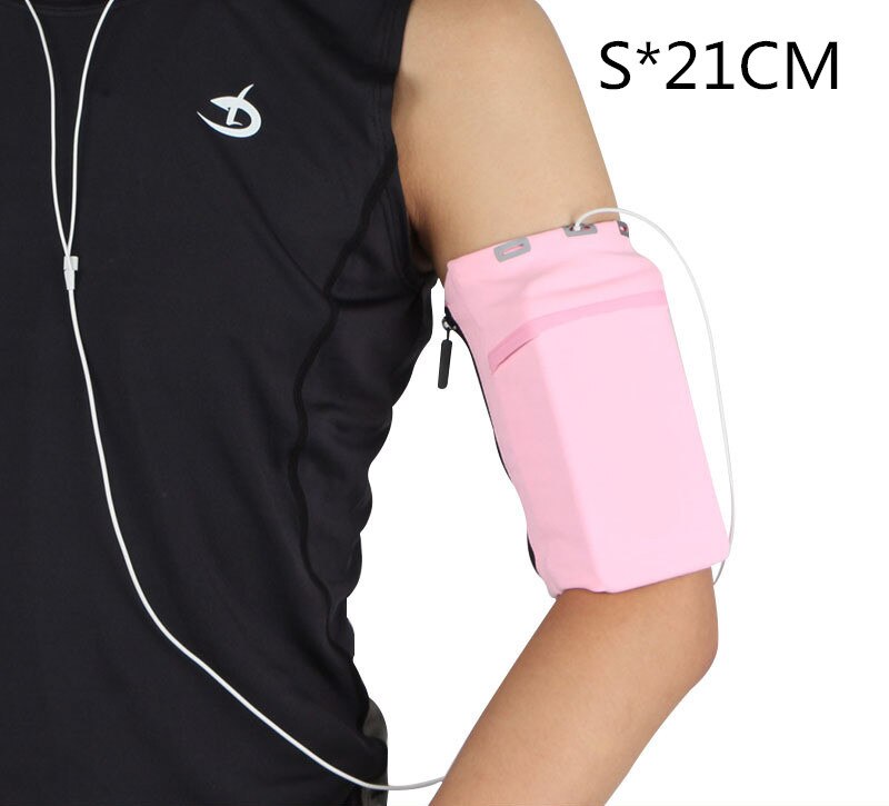Double Pocket Slender Sports Running Arm Band Case Bag Telephone Wallet Holder Outdoor Pouch on Hand Gym Cover for Iphone 12 11: Flat