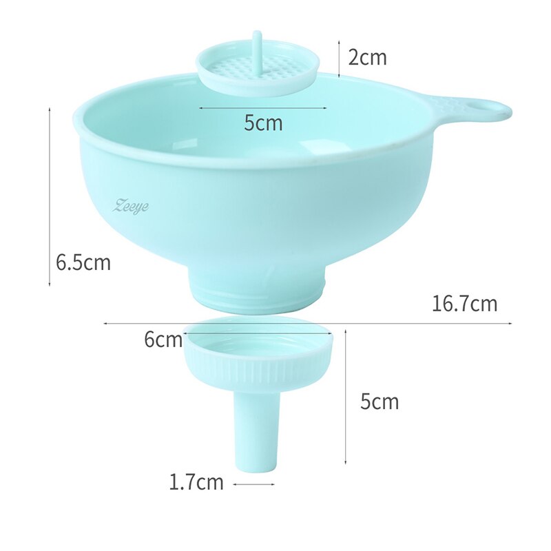 3pcs/Set Wide Mouth Plastic Oil Funnel With Detachable Filter Hangable Liquid