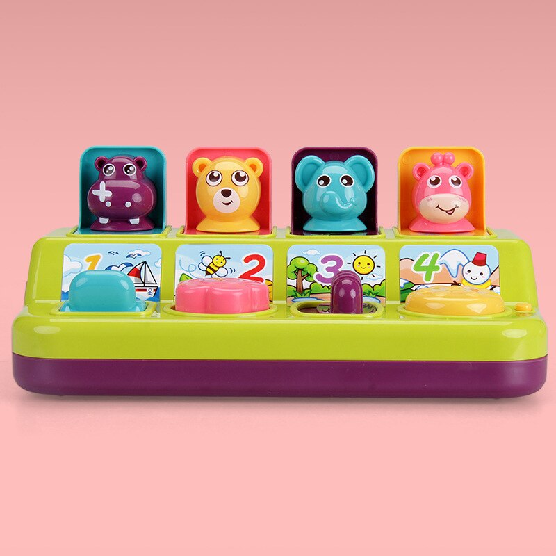 Peekaboo – jouet interactif Pop-Up en forme d&#39;animal de dessin animé, avec musique, pour enfants, formation à la mémoire, jeu de développement pour tout-petits