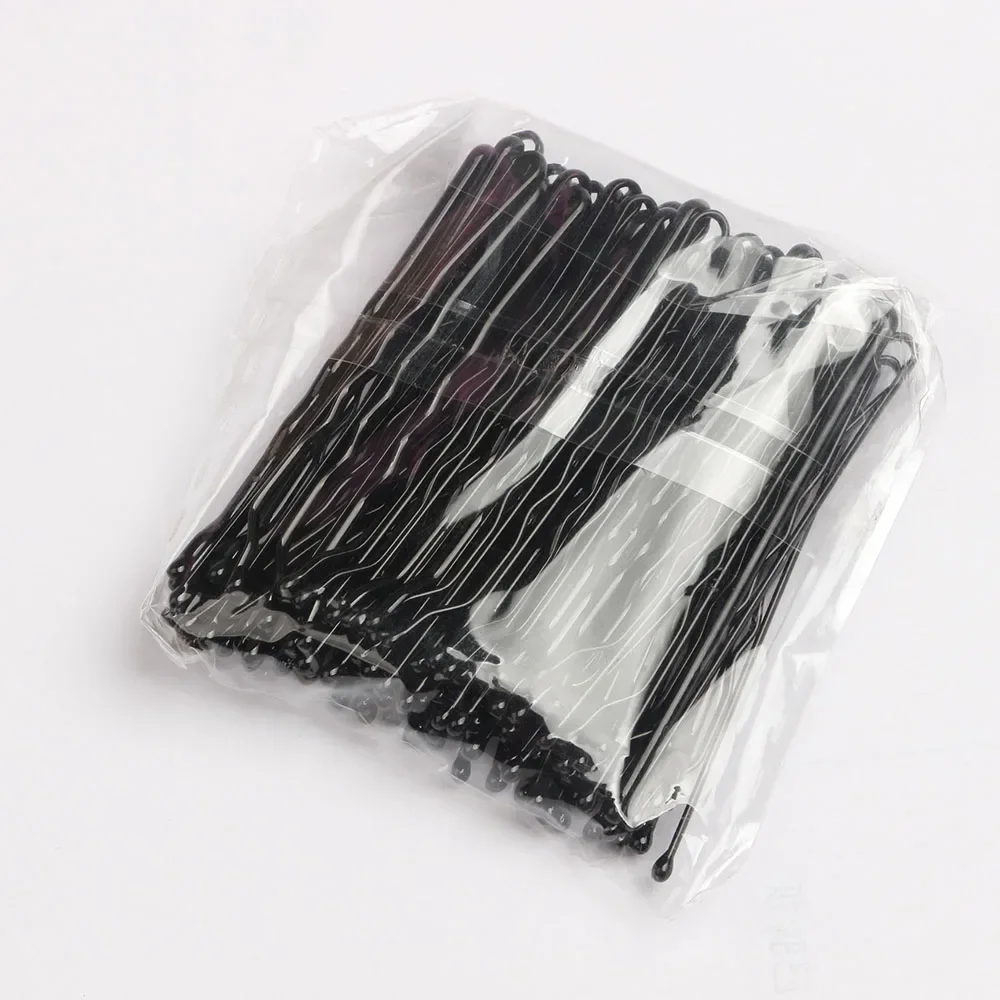 50 Stuks Haar Zwaaide U-Vormige Bobby Pin Barrette Salon Grip Clip Haarspelden Black Metal Haaraccessoires Voor Bun: Black