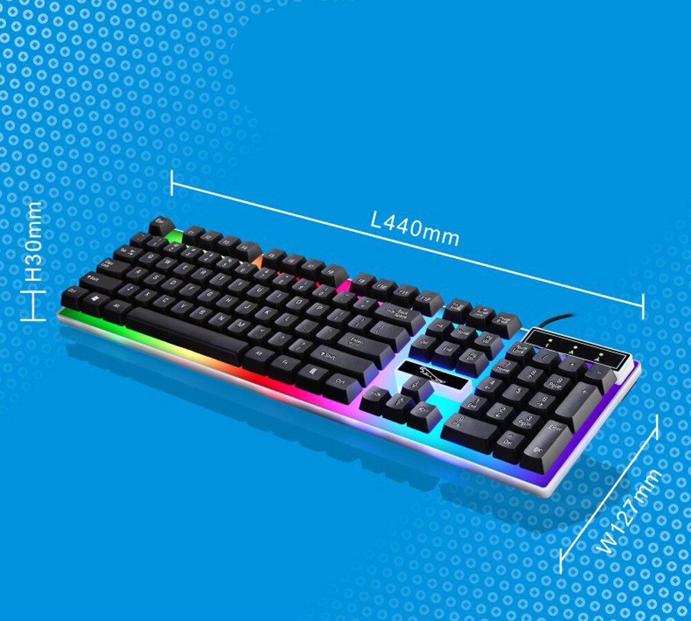 Gaming Keyboards Computer Keyboard Gamer Rainbow Backlight 104 keys USB Ergonomic Wired Keyboard for PC Laptop Games