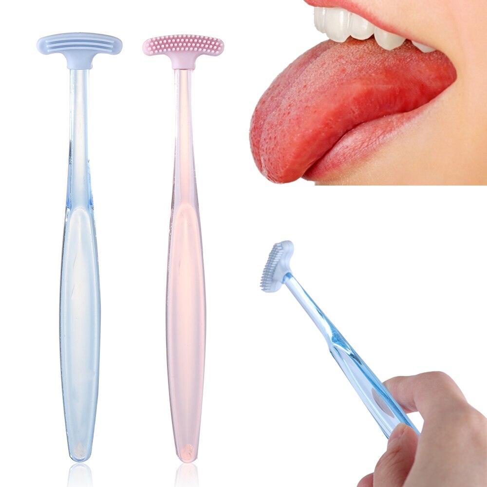 Raspador de lengua de silicona suave, cepillo limpiador de lengua de doble cara, higiene bucal, mal aliento, herramientas de cuidado de la salud, 1 ud.