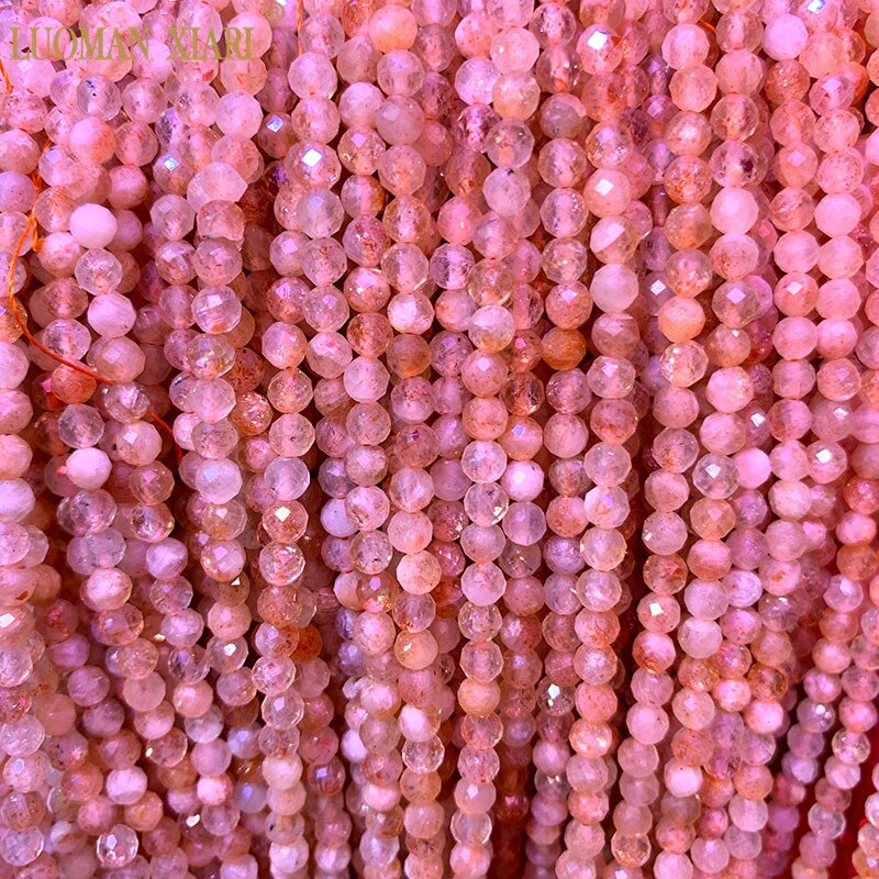 Aaa Ammenda 100% Perle in Pietra Naturale Ametista Quarzo Rosa Tormalina Topazio Sfaccettato Borda per Monili Che Fanno Fai da Te Collana Del Braccialetto: Sunstone