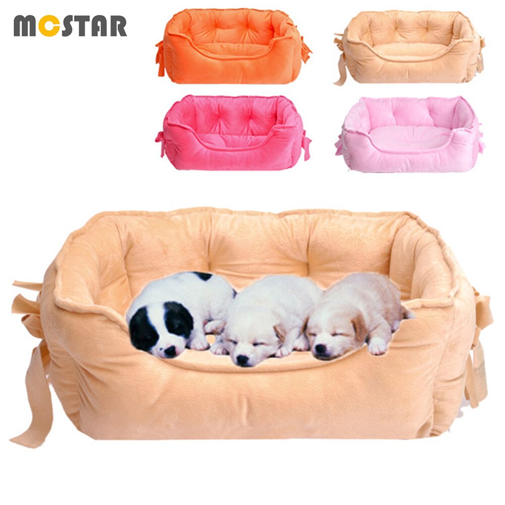 Mc Ster Zachte Huisdier Bed Kat Hond Korte Pluche Sofa Nest Strik Comfortabele Katoen Puppy Huis Kennel L/S waterdichte Warme Slaap Mat