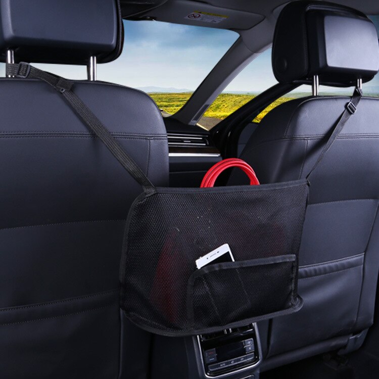 Car Seat Storage Net Pocket Storage Auto Interior Organizer Box Handbag Car Universal Hanging Store And Take Freely Bag: Elegant B black