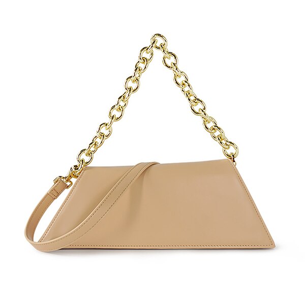 Gugk jurk feest handtassen dames effen geel schelp hasp enkele schoudertassen dames ketting riem handtassen  gb123: Khaki