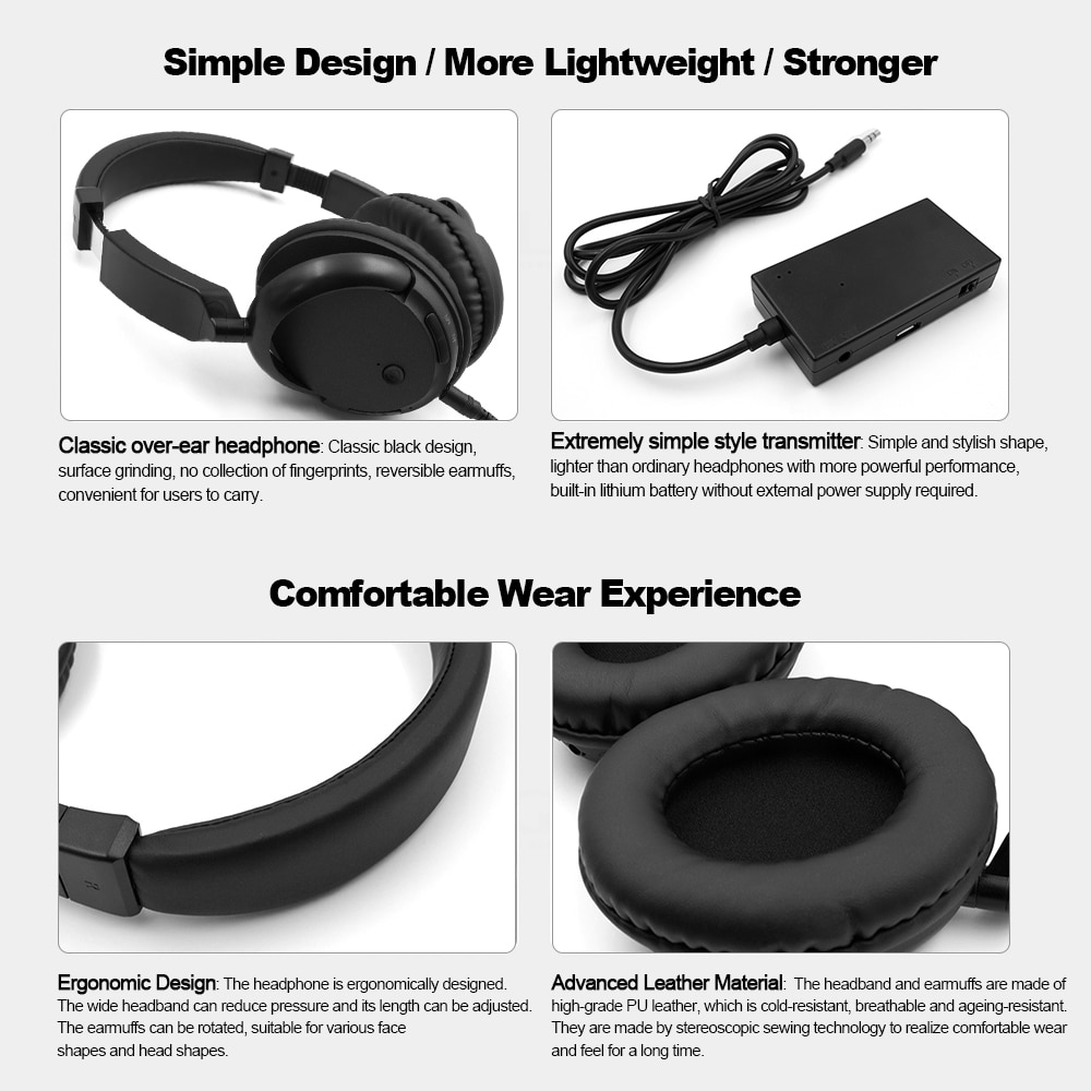 Fm Draadloze Hoofdtelefoon 3.5 Mm Bedrade Headsets Over-Ear Muziek Koptelefoon Aux Zender W/Mic Fm Radio Voor tv Pc Telefoons MP3 Speler