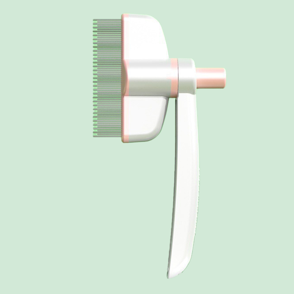 Stainless Steel Pet Grooming Brush One-Button Pet Hair Remover Pet Cleaning Comb for Loosening Up Removing Debris: green