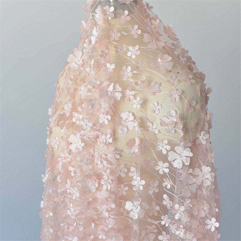 3D Satin- Blumen- überlagern tüll spitze stoff luftig Französisch Gittergewebe spitze Stoff Für Brautkleid, tanzen Prom, Festzug Kleid Braut Kleid