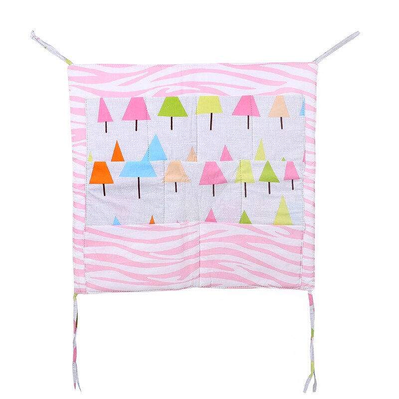 Multi-funcional cama de berço do bebê pendurado saco de armazenamento cama do bebê pára-choques macio 55*60cm decoração do quarto pára-choques conjunto de cama fotografia: pink tree