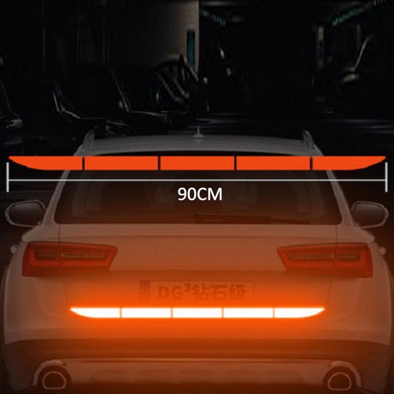 Car Reflective Stickers Car Trunk Anti-collision Warning Strips Vehicle Backup Box Sticker Car Accessories Reflective Strips: 4