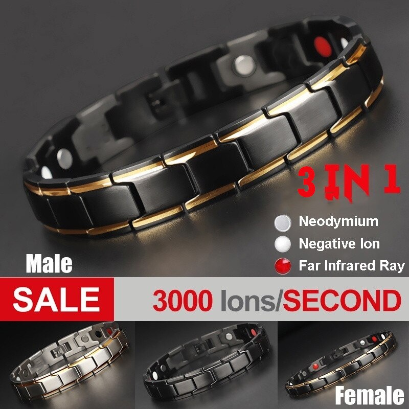 Gezondheid Armbanden & Bangles Rvs Magnetische 316L Rvs Charm Armband Paar Sieraden Charm Casual Armband