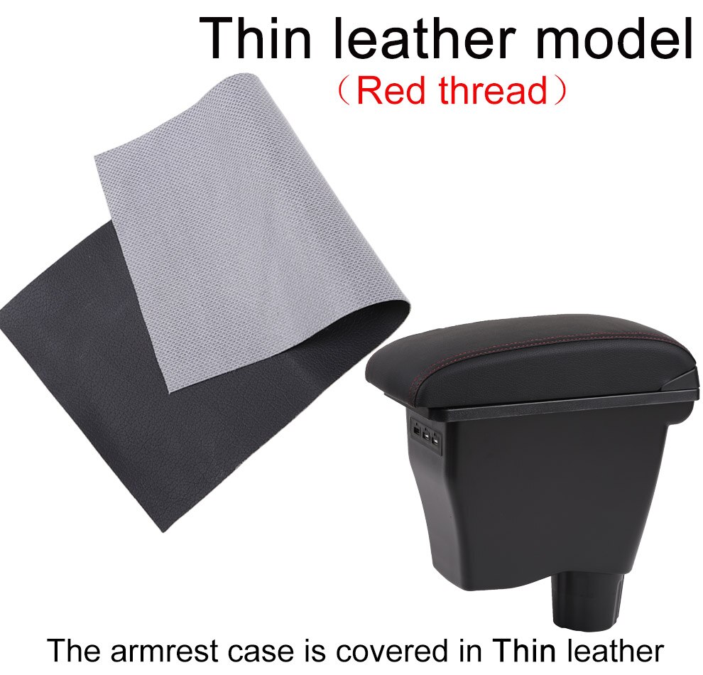 for smart fortwo armrest box universal car center console smart forfour caja modification double raised with USB No assembly: thin red