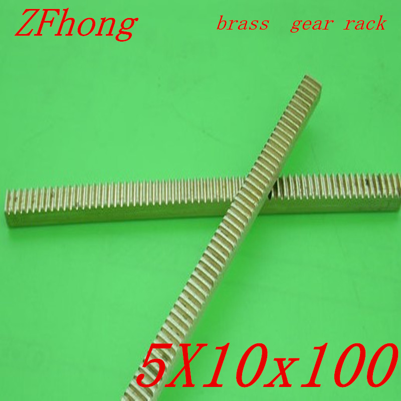 2Pcs 0.5Mod 0.5 Modulus 5*10 High Precision Brass Gear Rack length 100mm