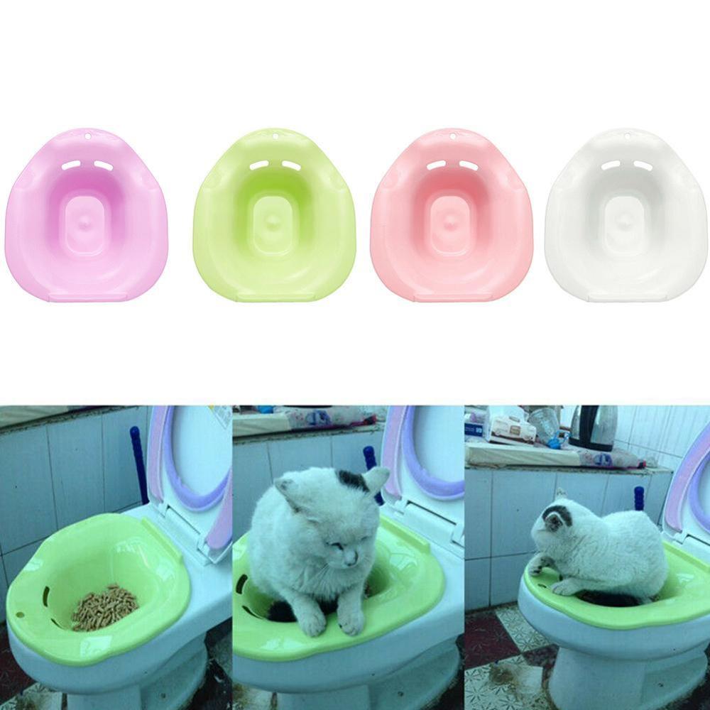 Pet Cat Toilet Training Kit Cleaning System Pets Potty Urinal Litter Tray Training Toilet Tray Pet Supplies Solid Color