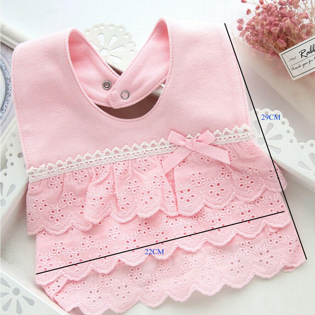 Baby Zubehör Spucktücher Baby Mädchen Bib Prinzessin Spitze Rüschen Baumwolle Bandana Lätzchen Fütterung Speichel Handtuch 100% Baumwolle