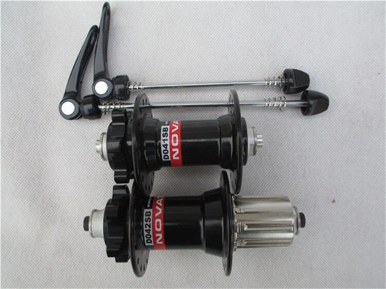 Originele NOVATEC D041SB/D042SB Voor Achter Hub Set Met Quick Release 32 Gat MTB Mountainbike Cassette Freehub Zwart /rood/Goud: Black 32H 1Pair