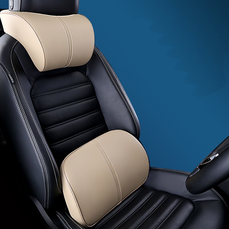 Poduszka podtrzymująca siedzisko na szyję głowę samochodu dla Mercedes Benz W204 W203 CLA Clase A B C W176 Vito W205 AMG W213 W212 W176 W177: Headrest Waist Beige