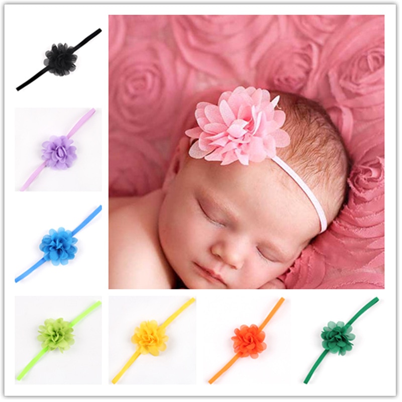 1 Piece MAYA STEPAN Children Headdress Chiffon Flower Hairband Baby Newborn Girls Hair Rope Headband Headwear Headwrap