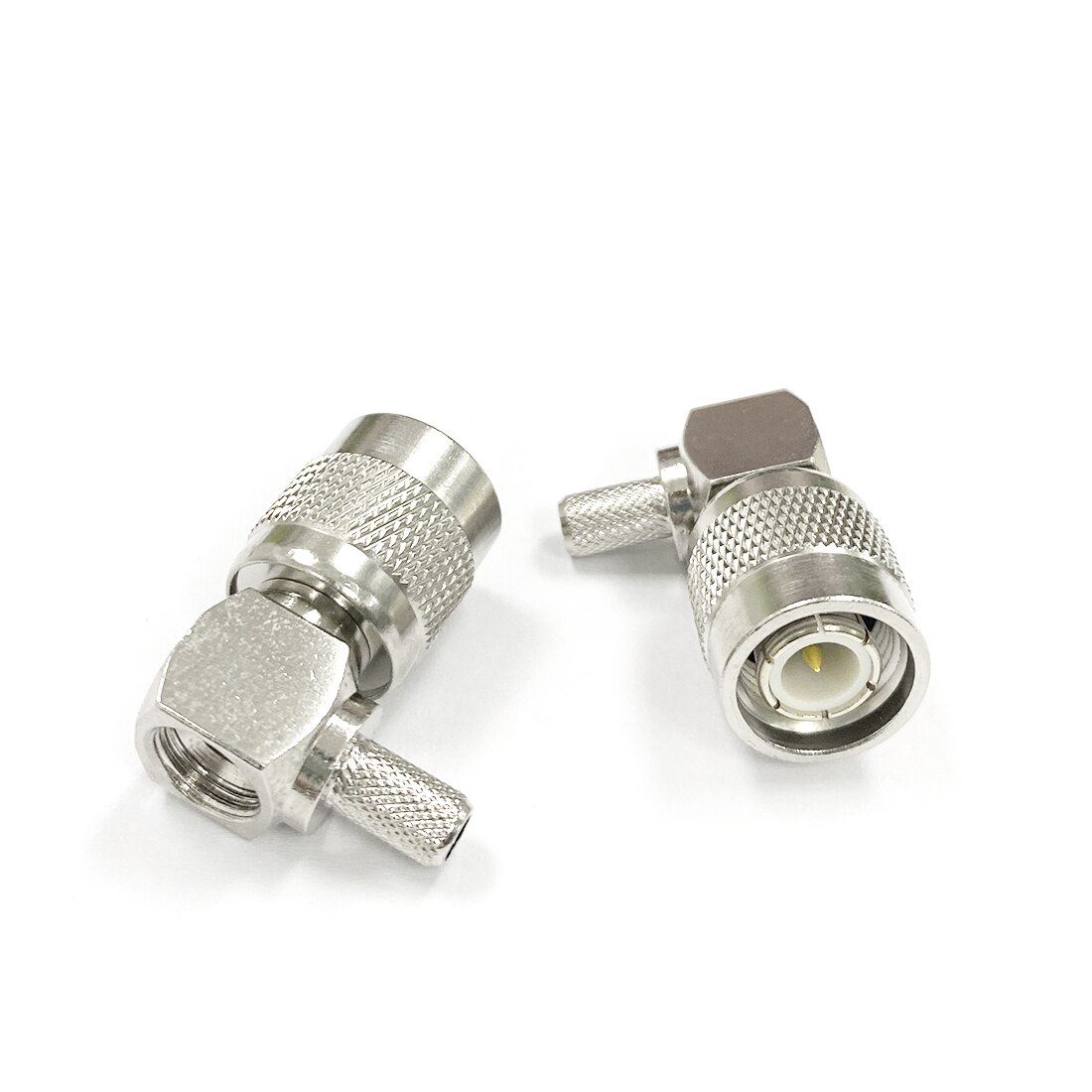 TNC Male Plug RF Coax Connector Crimp for RG58 RG142 LMR195 Cable Right Angle Nickel