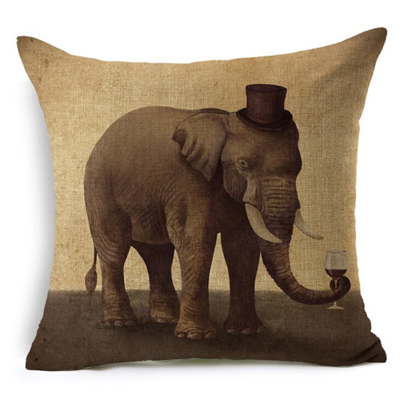 Coussins décoratifs de canapé cerf/Animal | , coussins de canapé sans noyau, Rhino en coton/Animal, décoration de la maison